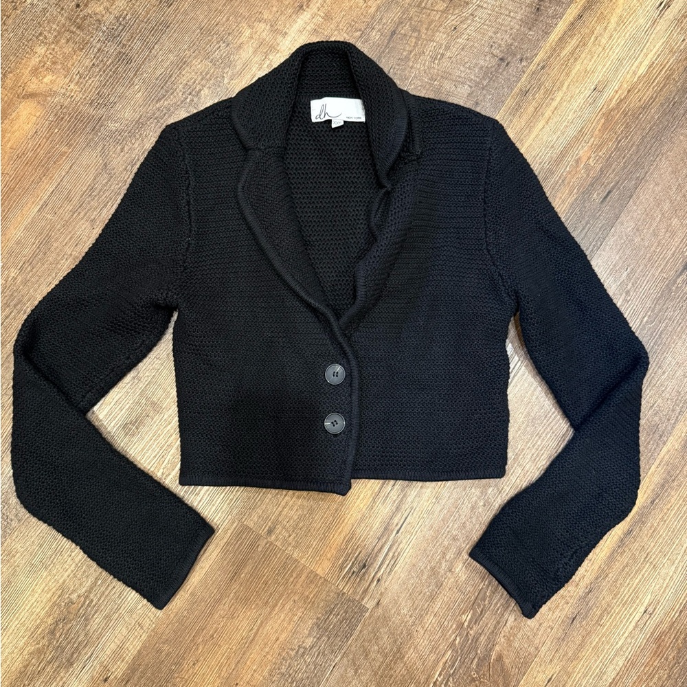 Black Cropped Knit Blazer SZ XXS dh New York